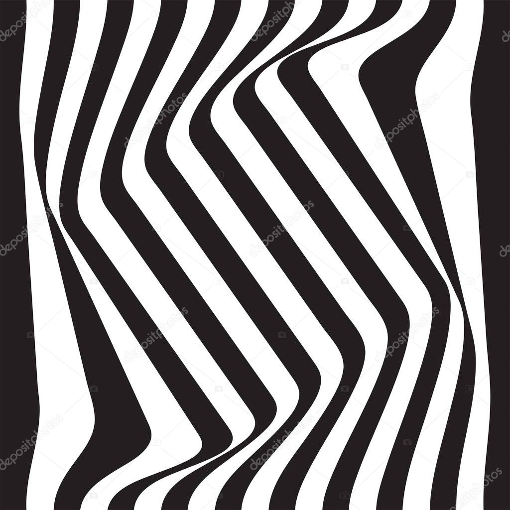 Striped abstract background. black and white zebra print. Vector illustration. eps10