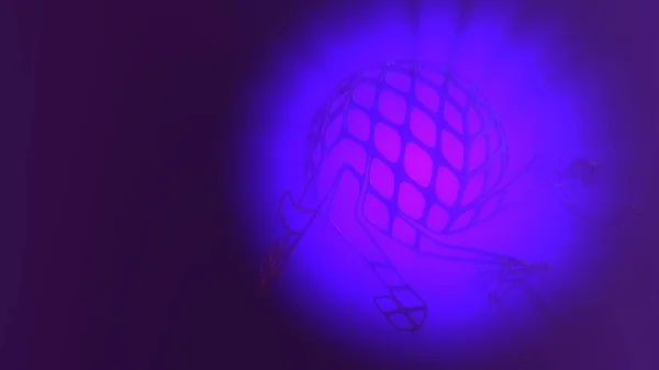 Concepto abstracto de renderizado 3D de alta esfera polivinílica con estructura mulecular celular de malla caótica. Fondo de ciencia ficción con forma poligonal en espacio vacío con rayos de dios de la luz. Diseño futurista bio —  Fotos de Stock