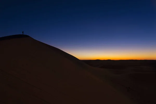 Ηλιοβασίλεμα Πάνω Από Την Erg Chegaga Μαρόκο Erg Chegaga Chigaga — Φωτογραφία Αρχείου