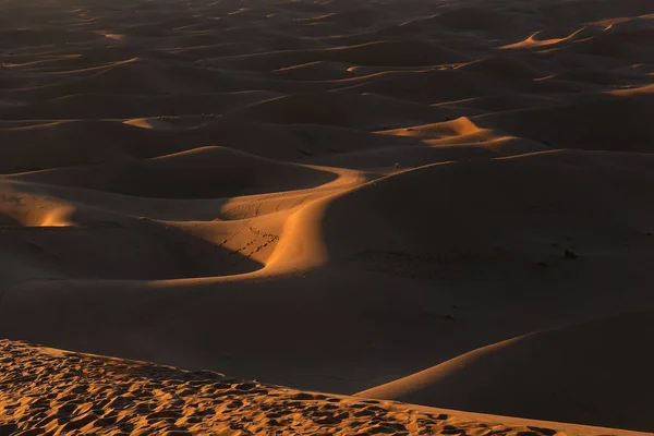 Zonsondergang Boven Erg Chegaga Marokko Erg Chegaga Chigaga Een Van — Stockfoto