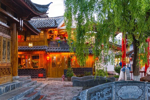 Lijiang Çin Nisan 2019 Çinli Turistle Birlikte Eski Kasabanın Manzarası — Stok fotoğraf