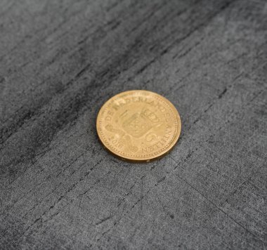 siyah arka plan üzerinde bir Hollanda Antillean guilder sikke