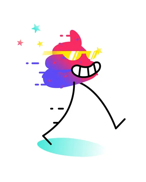 Ilustrace Happy Prdele Disco Stylu Vektorové Ilustrace Emoji Ikony Obraz — Stockový vektor