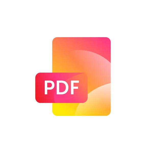 Pdf Formatı Simgesi Vektör Degrade Düz Stil Parlak Şık Simgeleri — Stok Vektör