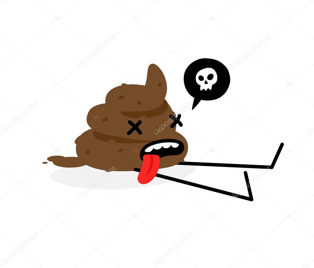 Illustration of a piece of turd. Vector illustration. Image is isolated on white background. Emotion shit. Brand for the company. Symbol, emblem. Mascot