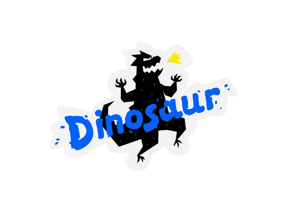 Иллюстрация Мультяшного Динозавра Векторная Иллюстрация Надпись Логотипе Динозавра Изображение Выделено — стоковый вектор