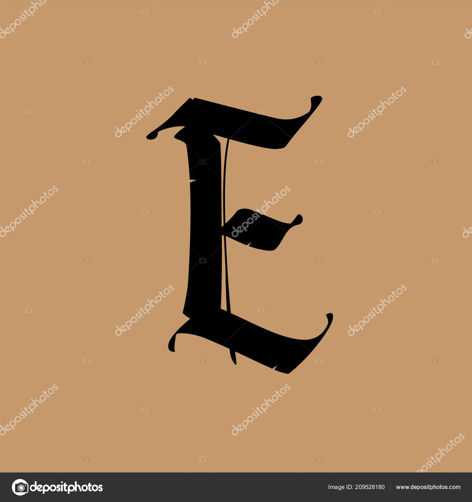 Lettre E Calligraphie Pour Tatouage