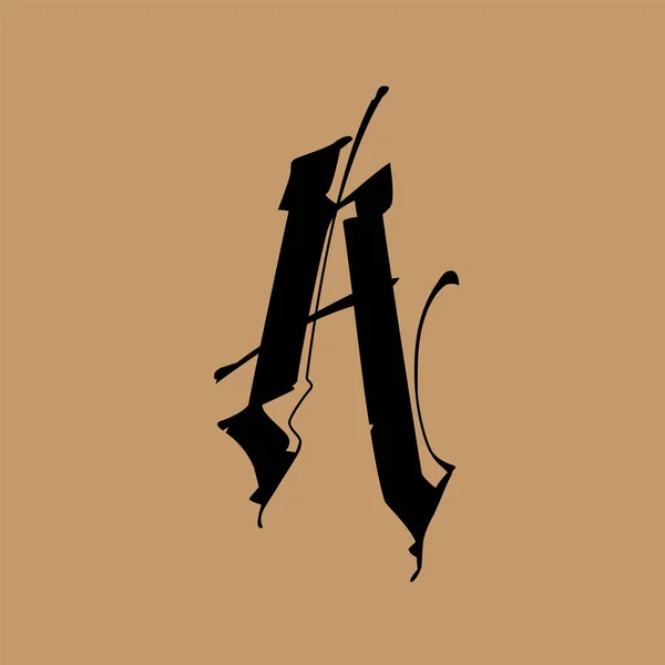 Lettre Dans Style Gothique Vecteur Alphabet Symbole Est Isolé Sur — Image vectorielle