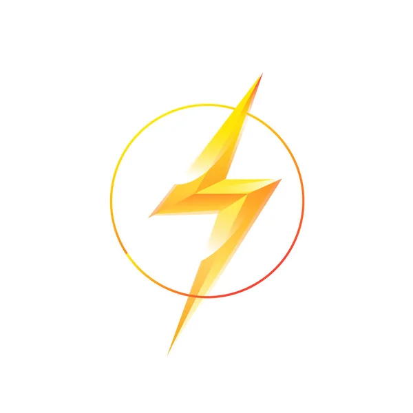 Λογότυπο Της Αστραπής Έναν Κύκλο Διάνυσμα Αστραπή Χτυπά Στο Κέντρο — Διανυσματικό Αρχείο