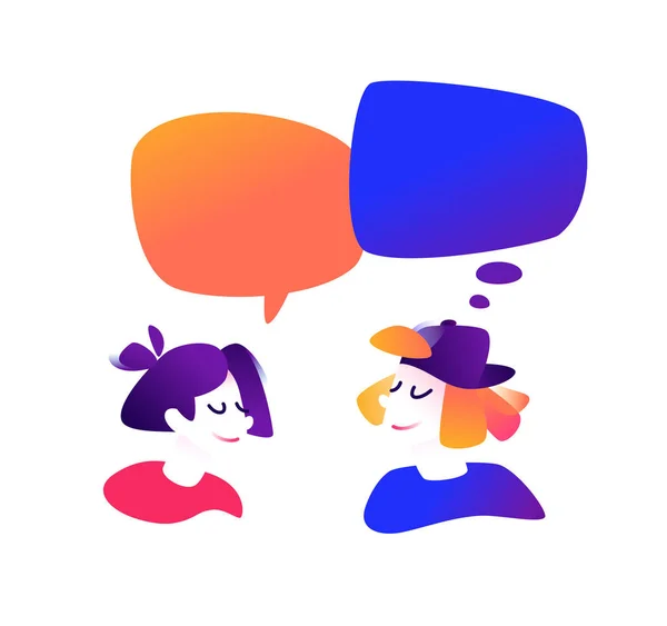 Illustration Eines Kommunizierenden Mannes Und Eines Mädchens Vektorillustration Nette Charaktere — Stockvektor