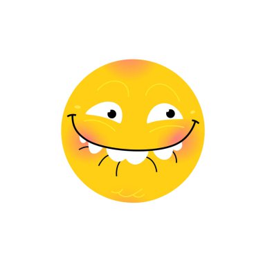 Smiley. Internet meme. Vektör. Duygusal smiley ifadeler sosyal ağlar, sohbet odaları, iletileri, mobil ve web uygulamaları için. Emoji sarı yüz. Simge, simge.