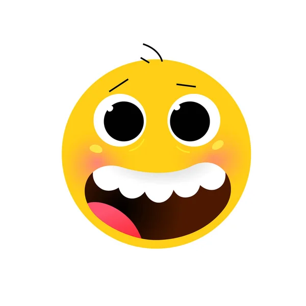 微笑和惊喜 情感笑脸的表达在社交网络 聊天室 移动和 Web 应用程序 表情符号黄色的脸 — 图库矢量图片