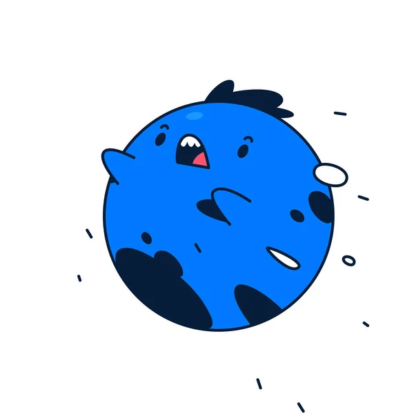 Personagem Desenhos Animados Monstro Fantasma Azul Vector Mascote Para Empresa —  Vetores de Stock