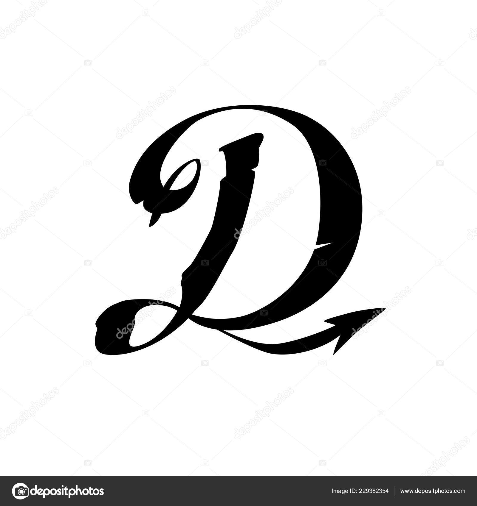 ゴシック様式の手紙 ベクトル ラテン文字の大文字の記号です 悪魔の尾