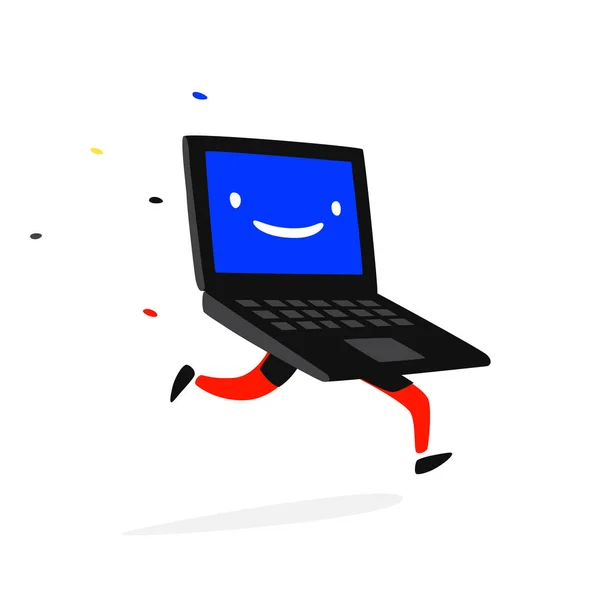 Kolejny Laptop Wektor Rocznik Wina Retro Ekranu Kolorze Niebieskim Logo — Wektor stockowy
