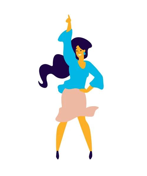 Uma Dançarina Alegre Vector Ilustração Uma Jovem Risonha Personagem Para —  Vetores de Stock