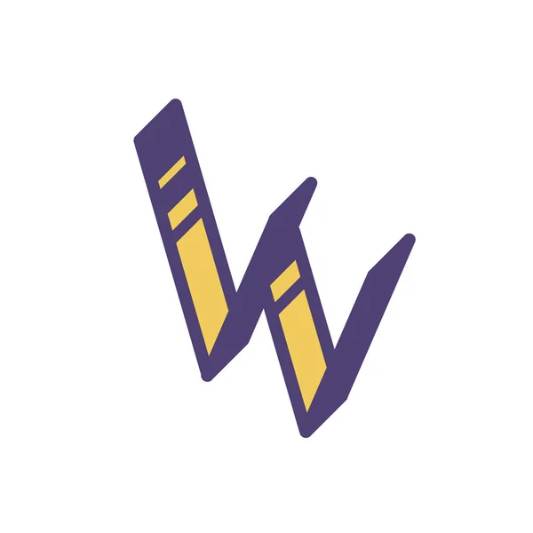 Логотип Знак Лист Вектор Лінійних Значок Структури Ізометрія Кольорові Капіталу — стоковий вектор