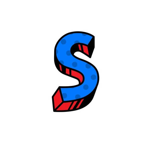 Logo, brief S. Vector. Lineaire, overzicht pictogram. Volumetrische mark, 3 — Stockvector
