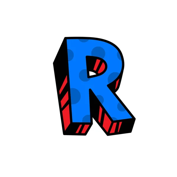 Logo, carta R. Vector. Ícone de contorno linear. Marca volumétrica, 3 —  Vetores de Stock