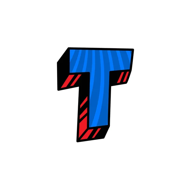 ロゴ、文字 t. ベクトル。線形、アウトラインのアイコン。体積マーク、3 — ストックベクタ