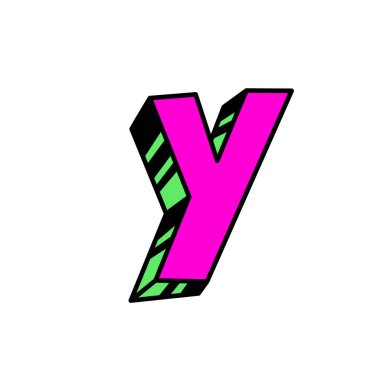 Karikatür tarzı mektupta. Vektör. Parlak kırmızı Latin harf. Formları toplu. Kiril, Slav mektup. Rus yazı tipi. Logo, işareti.