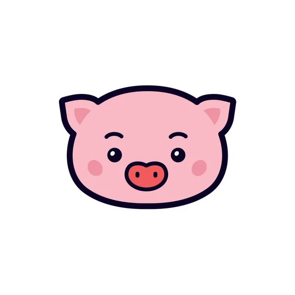 Ilustração de um porco. Vector. Ícones para o site. Personagem, cabeça de porco. Sinal, logotipo para a loja e embalagem . — Vetor de Stock
