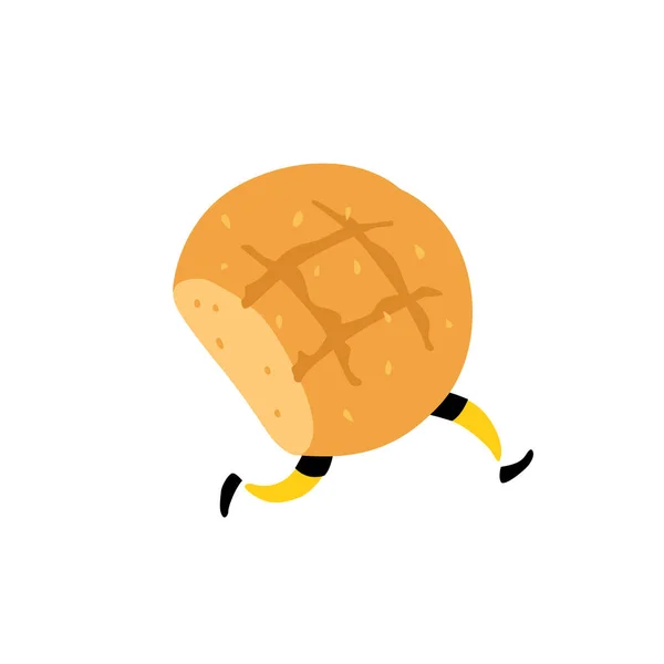 Uma Ilustração Saboroso Pão Vector Personagem Com Pernas Ícone Para — Vetor de Stock