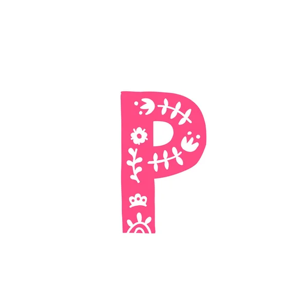 Γράμμα Vector Ροζ Γράμμα Στολίδι Απλικέ Για Ρούχα Λογότυπο Της — Διανυσματικό Αρχείο