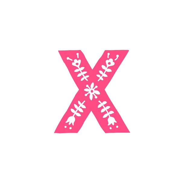 字母十 粉红信配装饰品 适用于服装 公司的标志 — 图库矢量图片