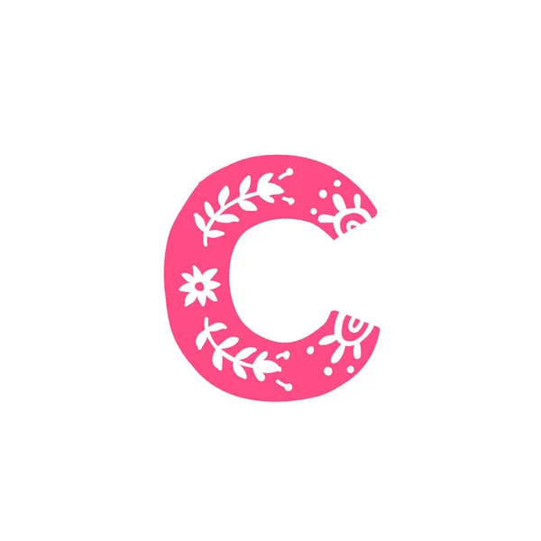 Carta Vector Carta Rosa Com Ornamento Applique Para Roupas Logotipo —  Vetores de Stock