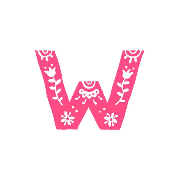 Письмо Вектор Розовая Буква Орнаментом Аппликация Одежды Логотип Компании — стоковый вектор