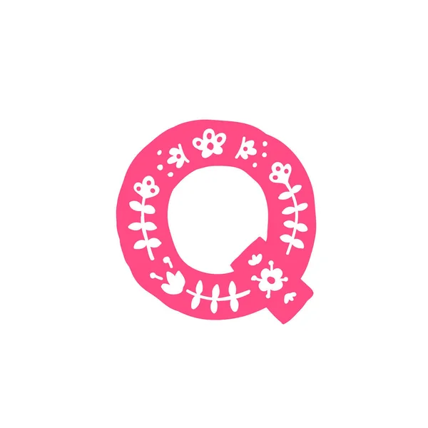 Γράμμα Vector Ροζ Γράμμα Στολίδι Απλικέ Για Ρούχα Λογότυπο Της — Διανυσματικό Αρχείο