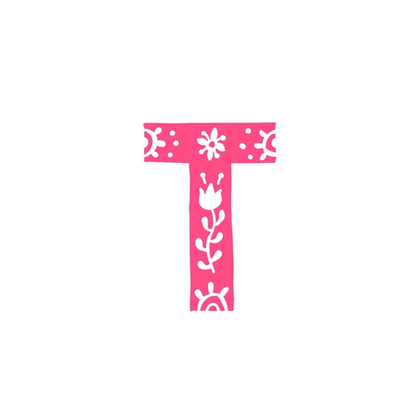 ベクター飾りのピンクの手紙 服のための魅力 会社のロゴ — ストックベクタ