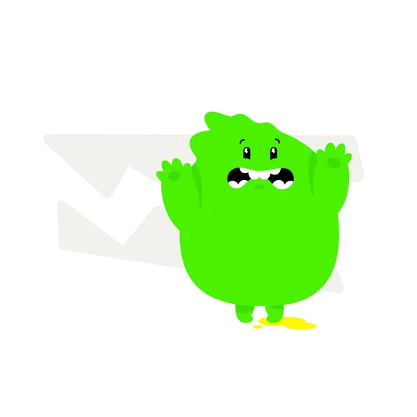 Ilustração Monstro Kawaii Verde Vector Dragão Bebé Bonito Dos Desenhos —  Vetores de Stock