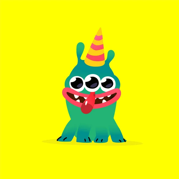 Illustration Einer Niedlichen Lieblichen Monster Figur Vektor Maskottchen Für Das — Stockvektor