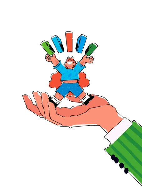Ilustração Personagem Desenho Animado Com Livros Caixas Vector Mascote Para —  Vetores de Stock