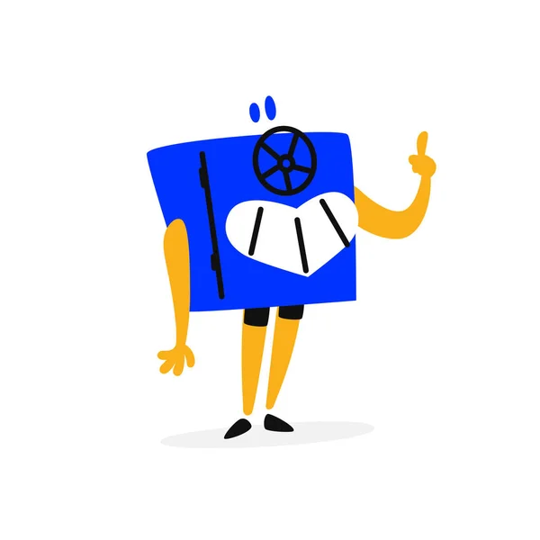 Ilustração Personagem Desenho Animado Bonito Seguro Vector Mascote Para Empresas —  Vetores de Stock