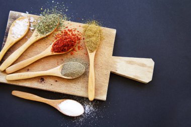Baharat arka plan, üstten görünüm