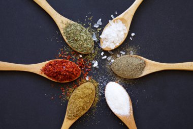 Baharat arka plan, üstten görünüm