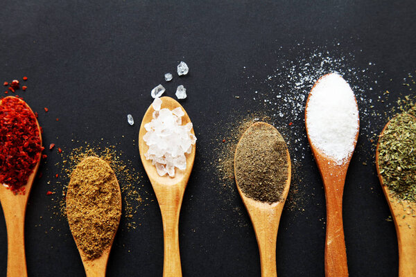 Специи фон, вид сверху
