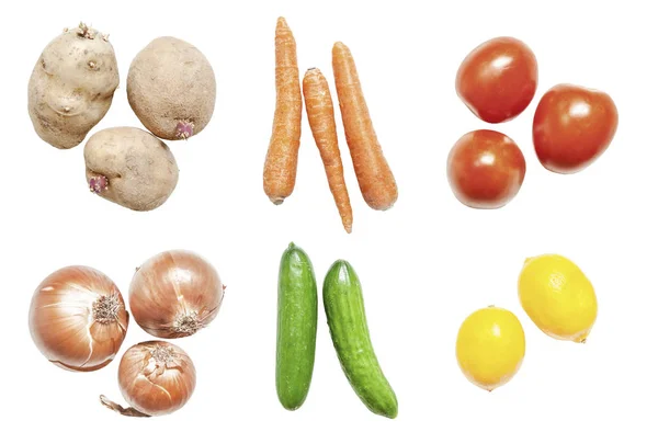 白色背景的不同的蔬菜 — 图库照片