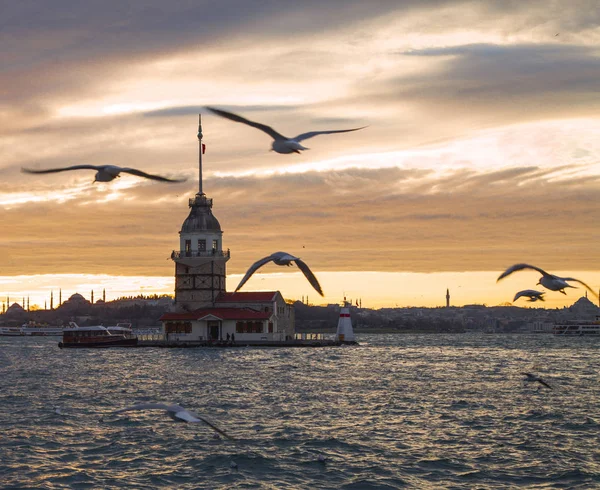 Torre Della Fanciulla Kiz Kulesi Istanbul Simbolo — Foto Stock