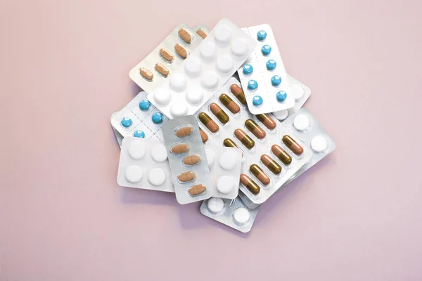 Pharmaceuticals antibiotics pills medicine. Colorful antibacterials pills.Capsule pill medicine