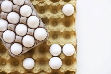 Yumurta, beyaz arka planda tavuk yumurtası