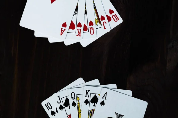 Playing Cards Black Background — Stock Photo, Image