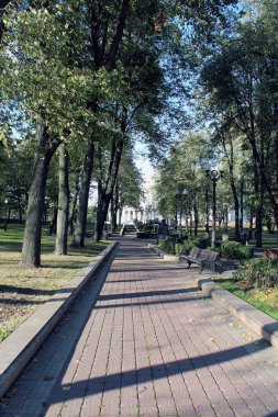 parkta yol. şehirde parkta güzel sonbahar