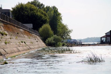 nehir üzerinde köprü. yeşil ağaçlar ile nehrin kıyısında