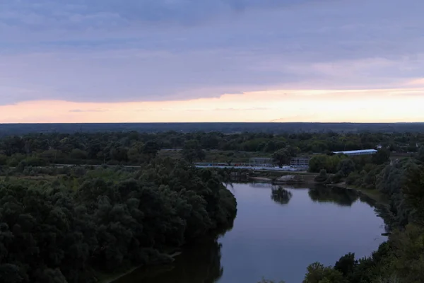 landscape with river and blue sky.landscape with river