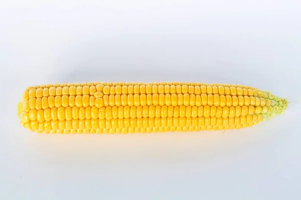 Fresh Yellow Corn Cob Isolated White Background — Stock Photo, Image