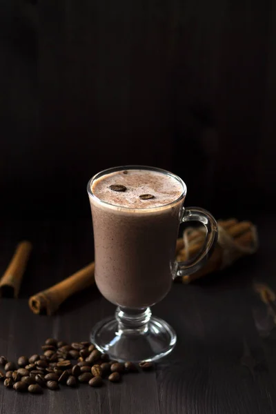 Hot Drinks Winter Autumn Cup Hot Chocolate Glass Hot Cocoa — Stock Photo, Image